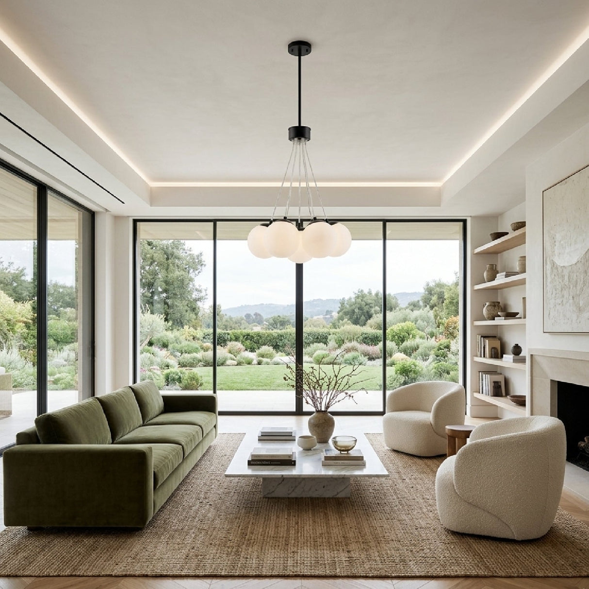 Modern European furniture - Glass Globes 7-Light Chandelier - www.oroa.com