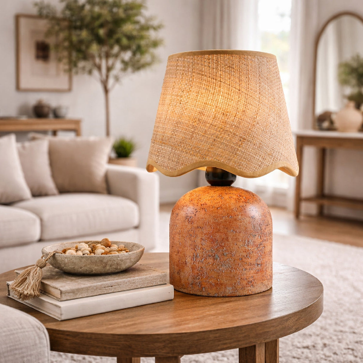 Modern European furniture - Organic Textured Base Table Lamp - www.oroa.com