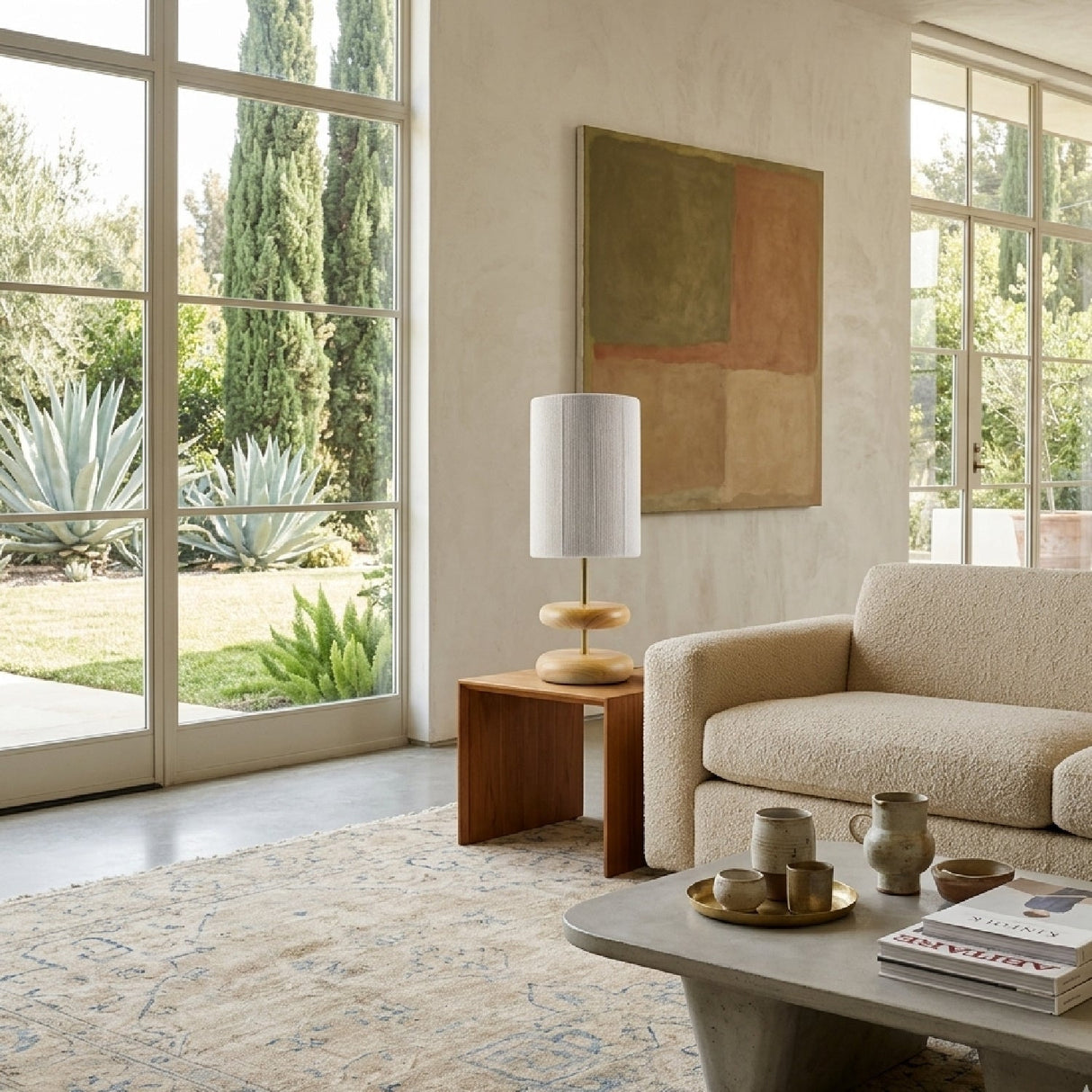 Modern European furniture - White Jute Accent Table Lamp - www.oroa.com