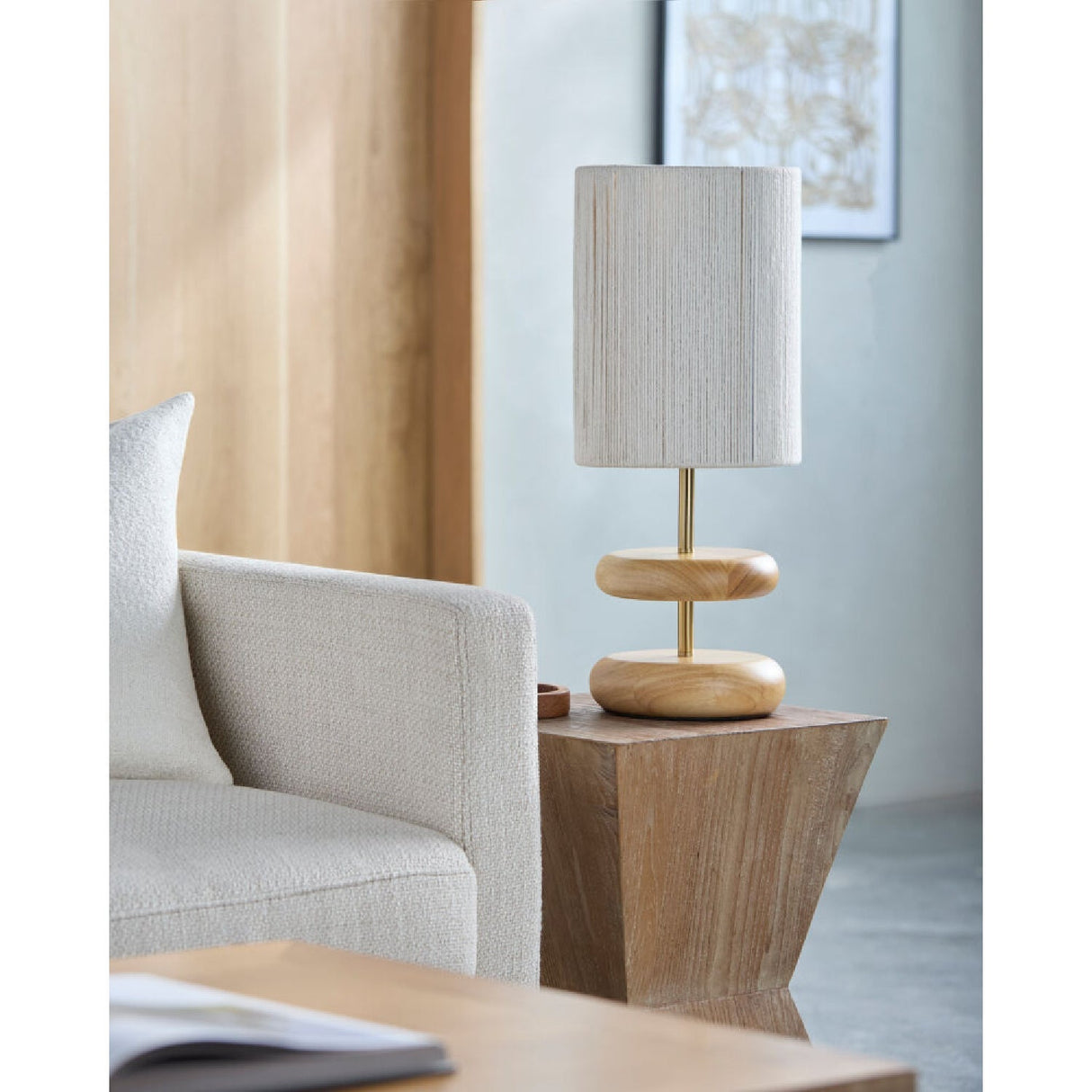 Modern European furniture - White Jute Accent Table Lamp - www.oroa.com