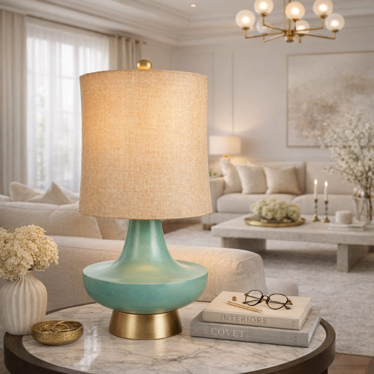 Modern European furniture - Turquoise Base Accent Table Lamp - www.oroa.com