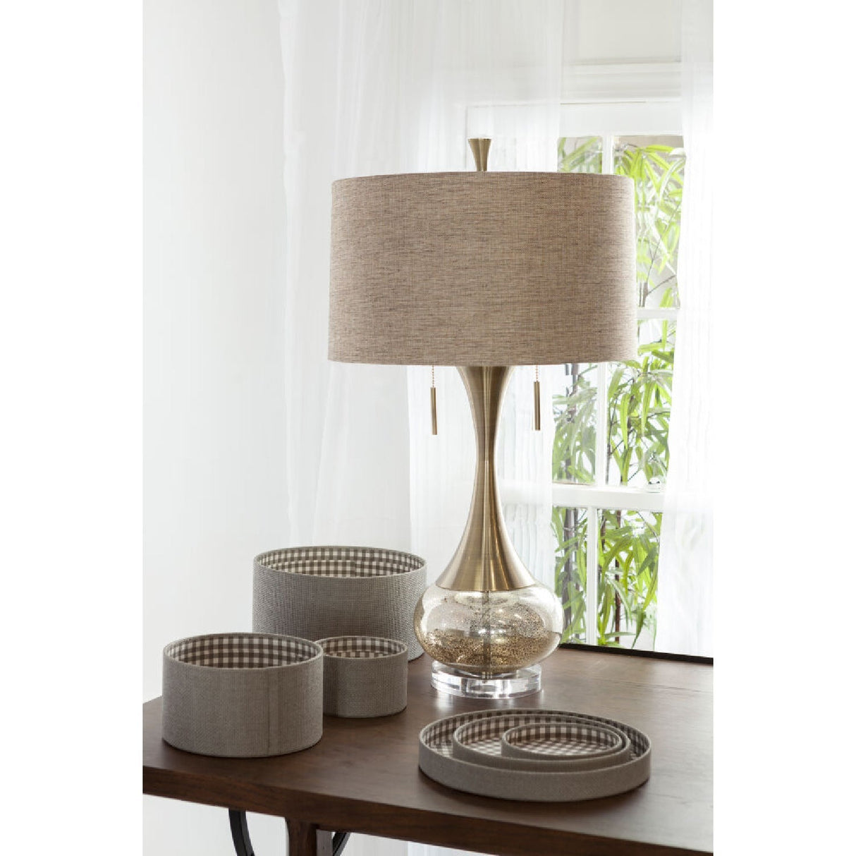 Modern European furniture - Crackle Gold Accent Table Lamp - www.oroa.com