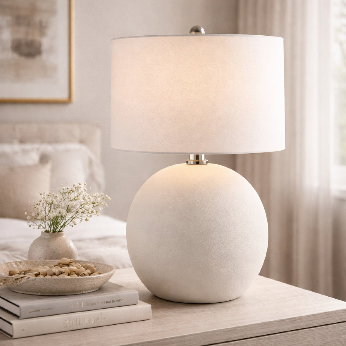Modern European furniture - Ceramic Sphere Accent Table Lamp - www.oroa.com