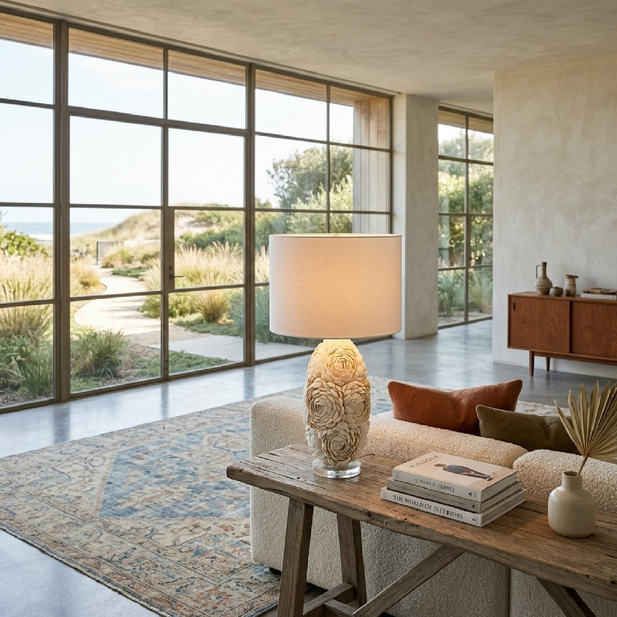 Modern European furniture - White Inlaid Shell Table Lamp - www.oroa.com