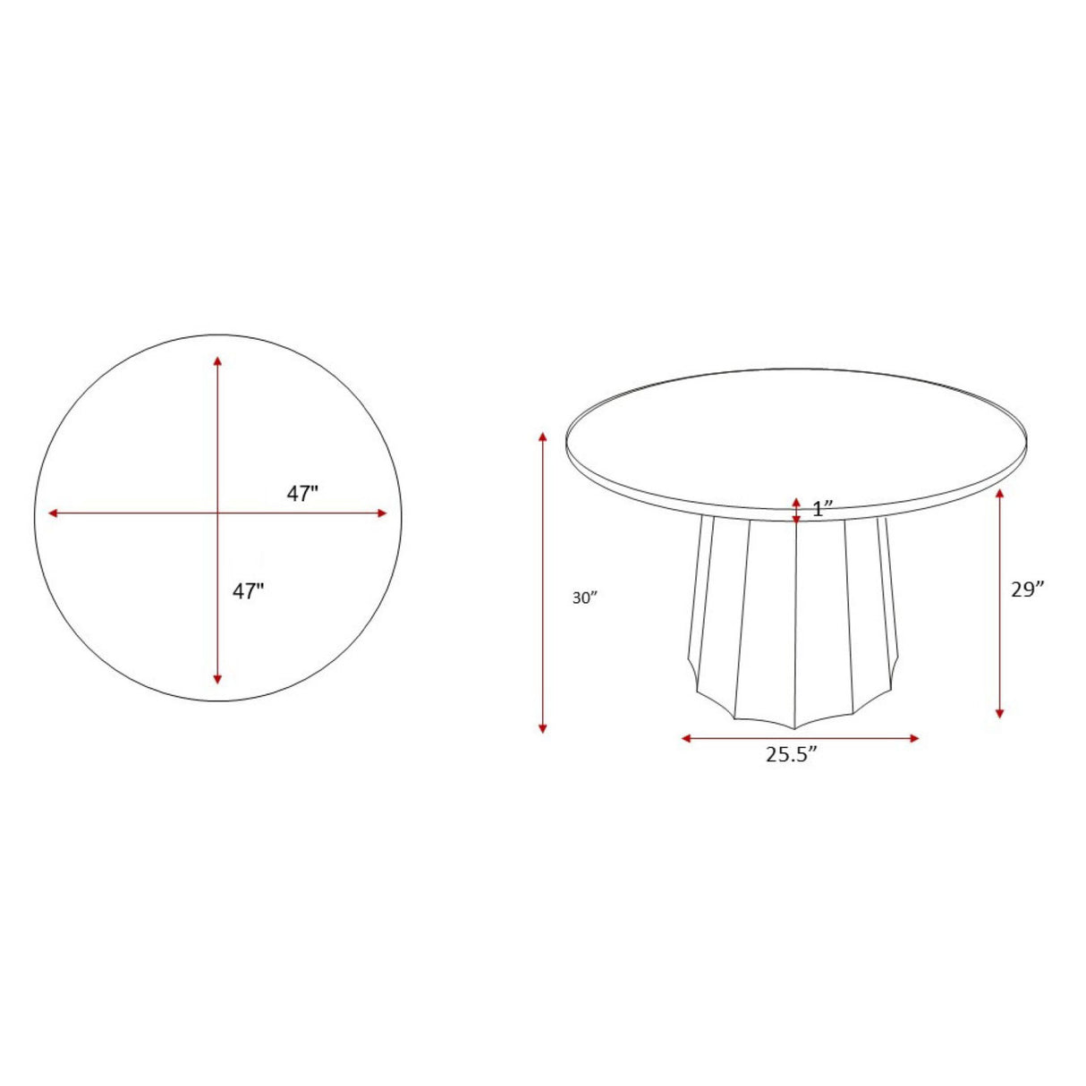 Modern European furniture - Black Marble Round Dining Table - www.oroa.com