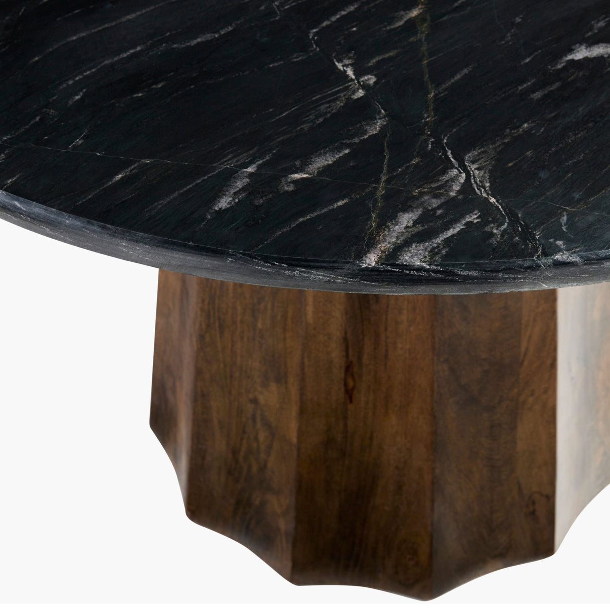Modern European furniture - Black Marble Round Dining Table - www.oroa.com