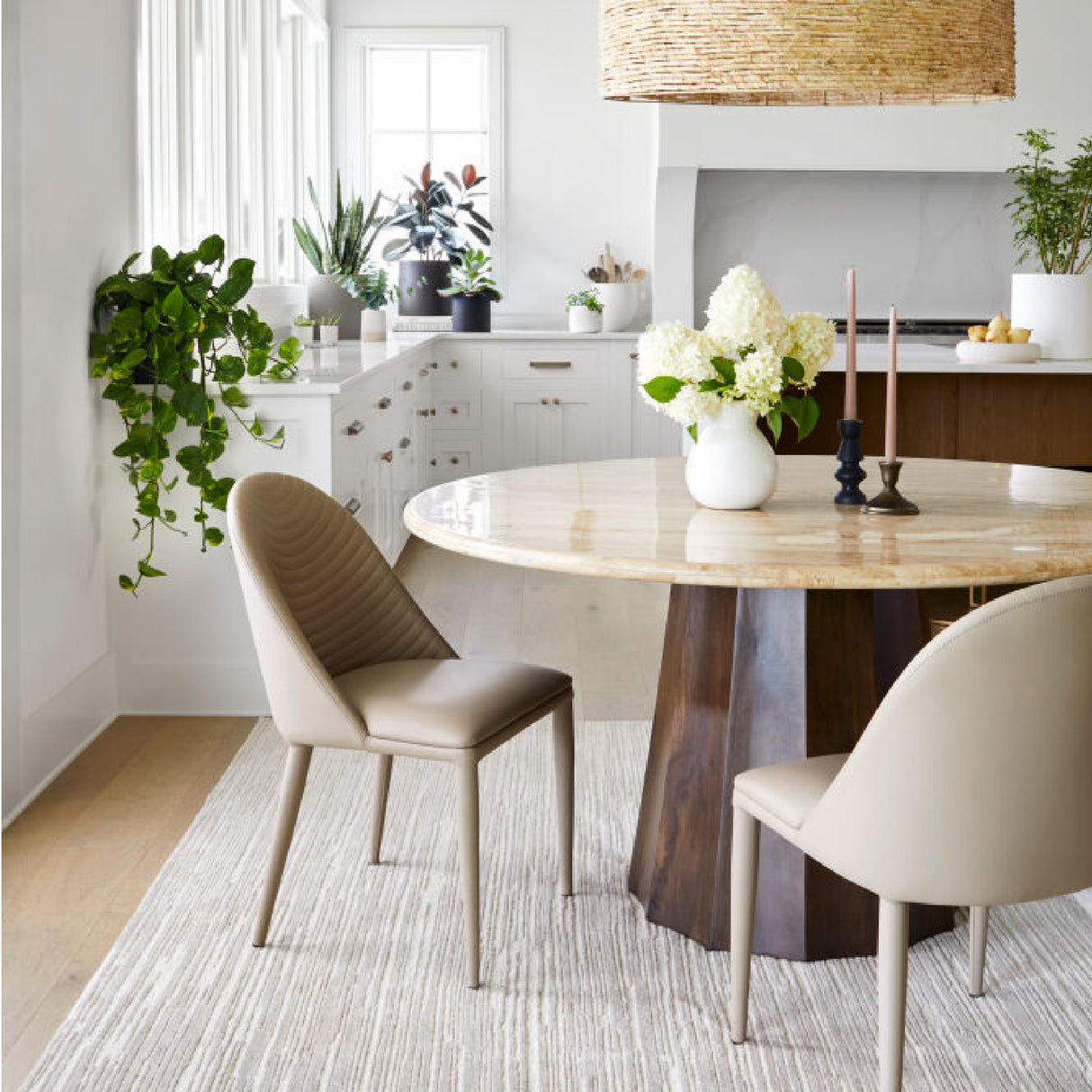 Modern furniture - Round Travertine Dining Table - www.oroa.com