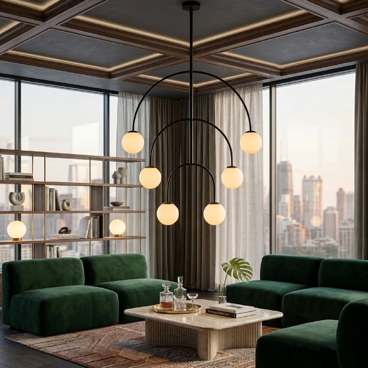 Modern European furniture - Back Arched 6-Light Chandelier - www.oroa.com