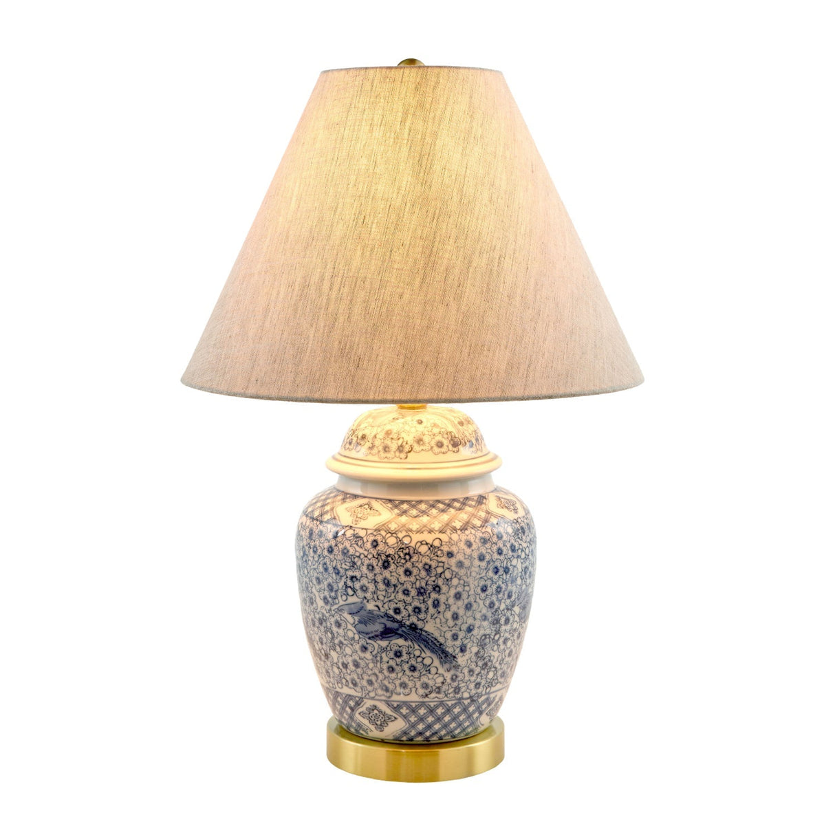 Modern European furniture - Floral Print Ceramic Table Lamp - www.oroa.com