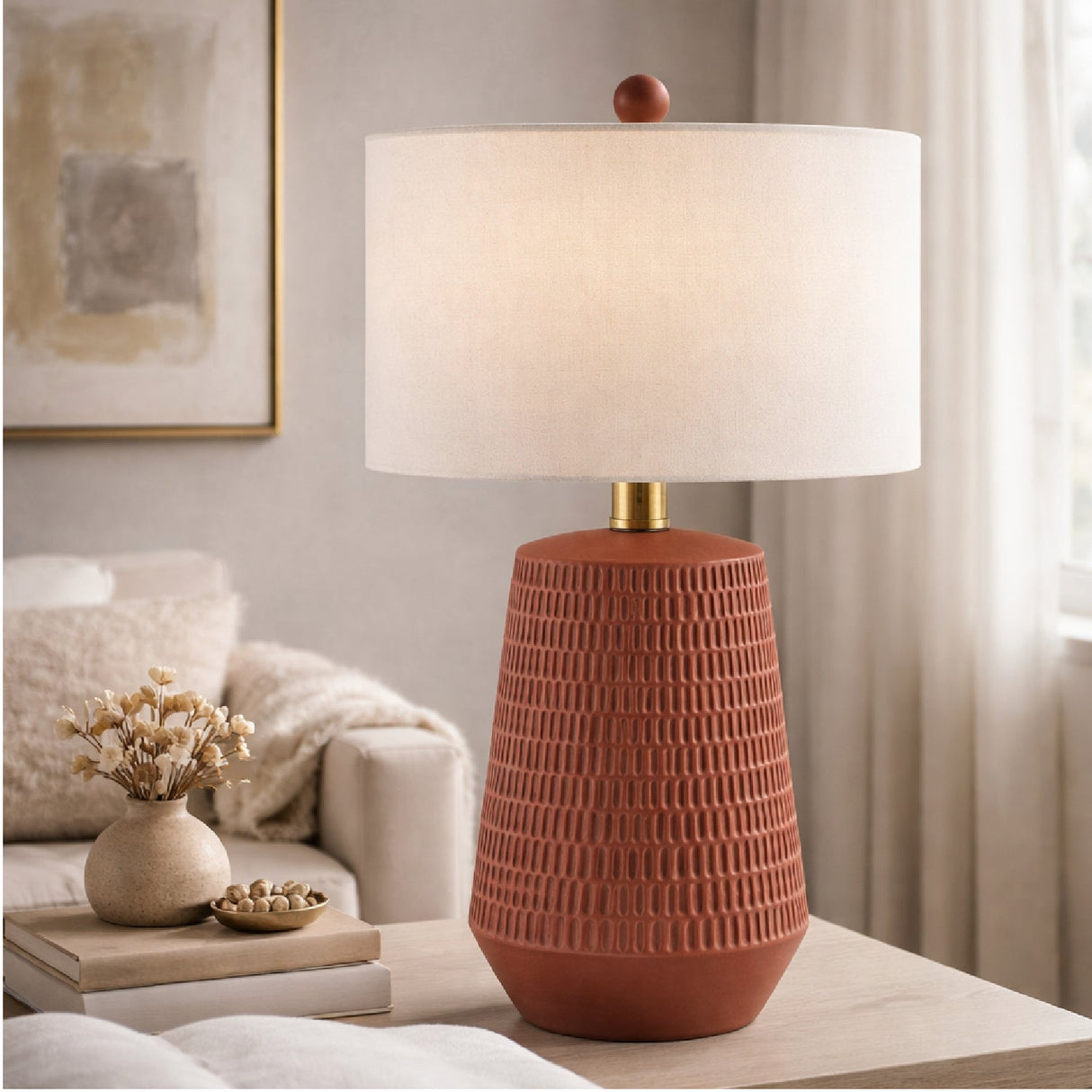 Modern European furniture - Organic-Carved Base Table Lamp - www.oroa.com
