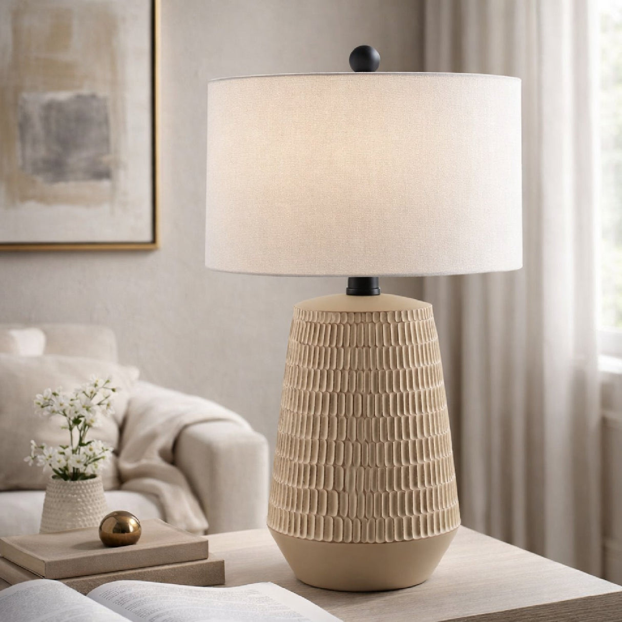 Modern European furniture - Organic-Carved Base Table Lamp - www.oroa.com