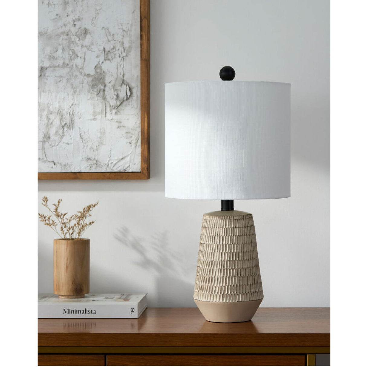Modern European furniture - Organic-Carved Base Table Lamp - www.oroa.com