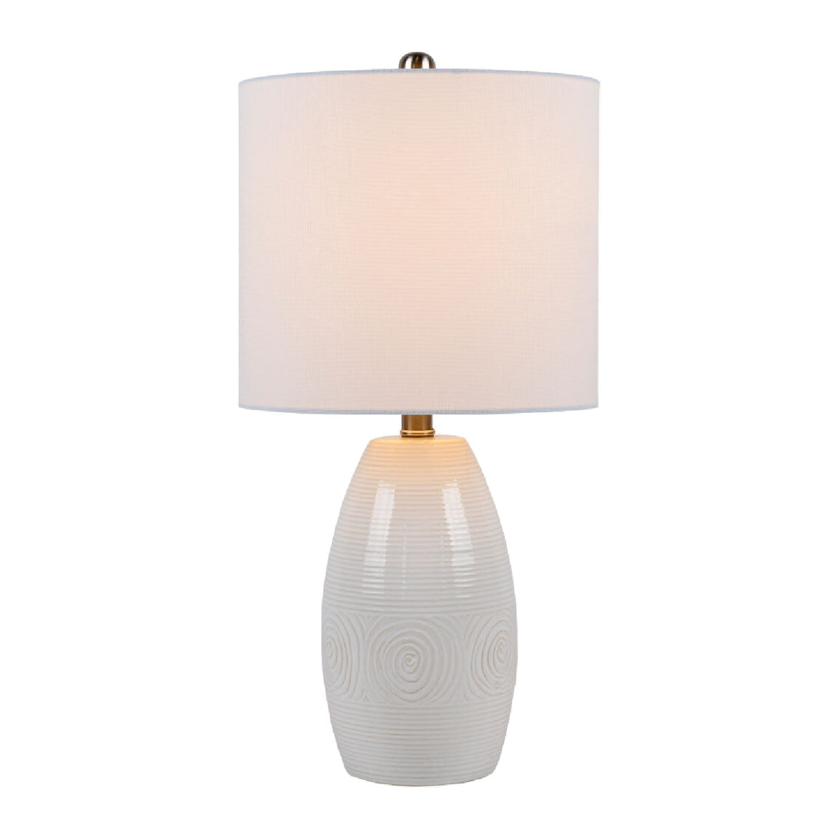 Modern European furniture - White Linen Ceramic Table Lamp - www.oroa.com