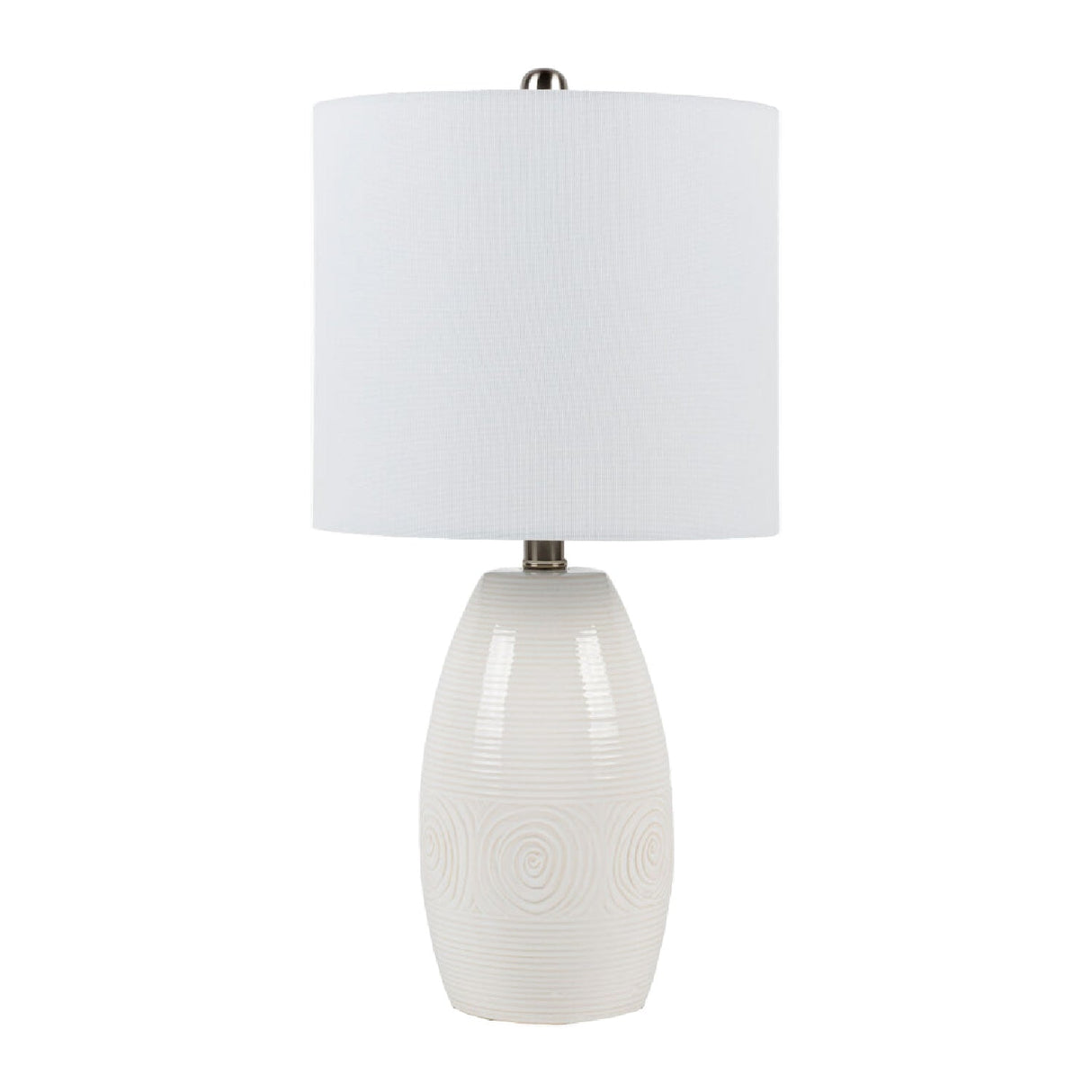 Modern European furniture - White Linen Ceramic Table Lamp - www.oroa.com