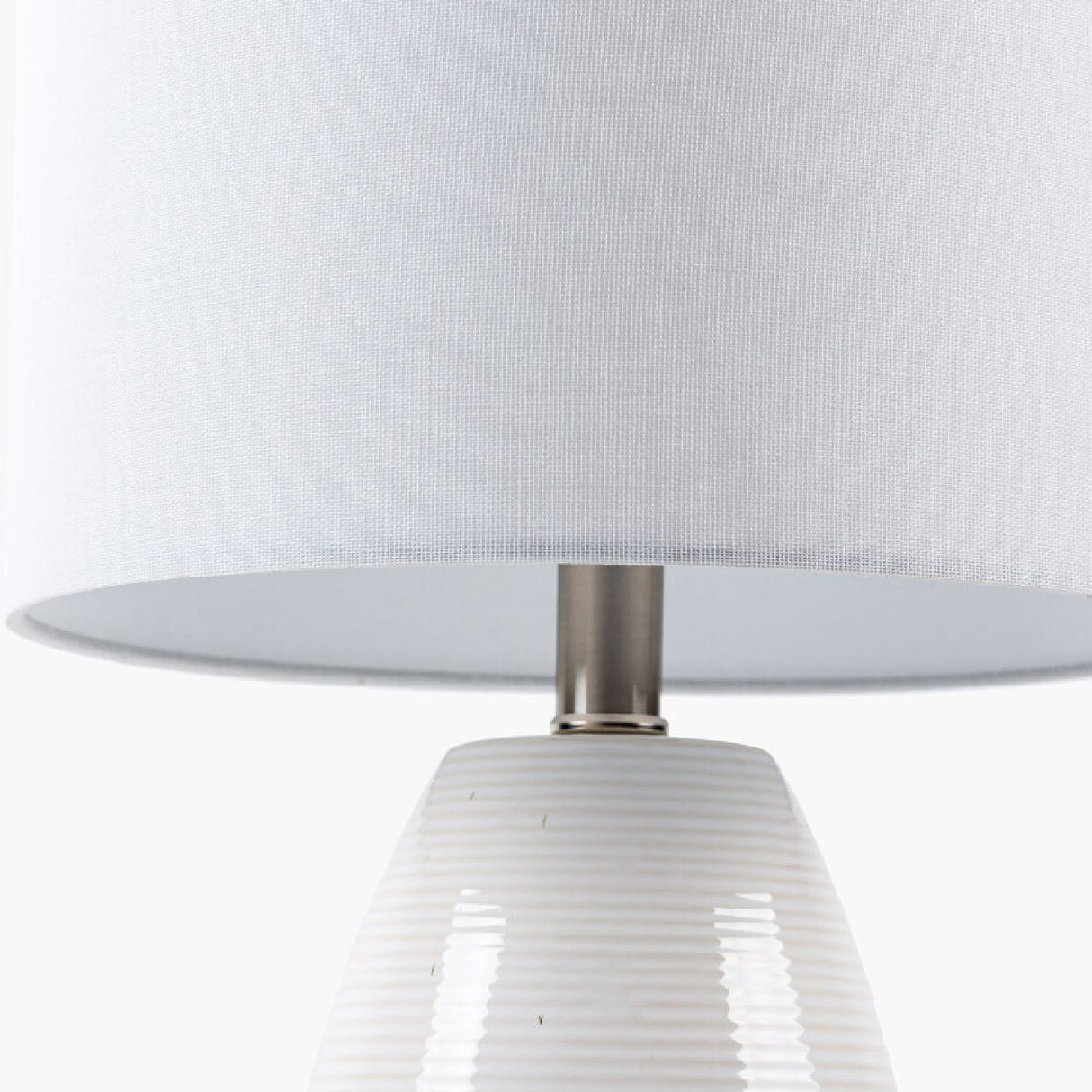 Modern European furniture - White Linen Ceramic Table Lamp - www.oroa.com