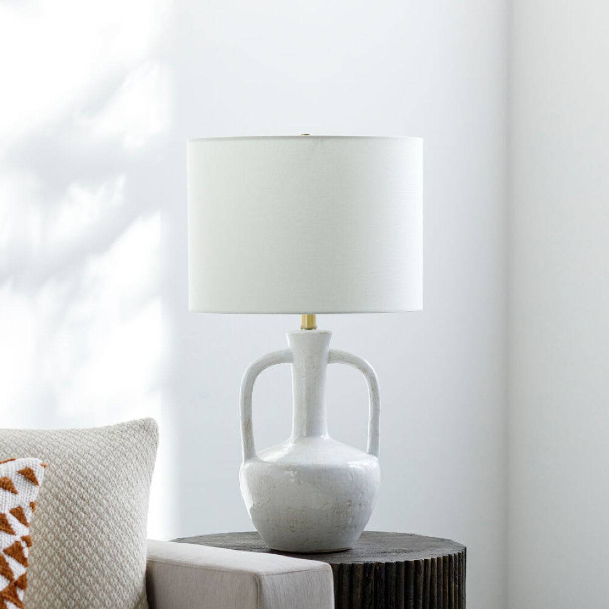 Modern European furniture - White Ceramic Amphora Table Lamp - www.oroa.com