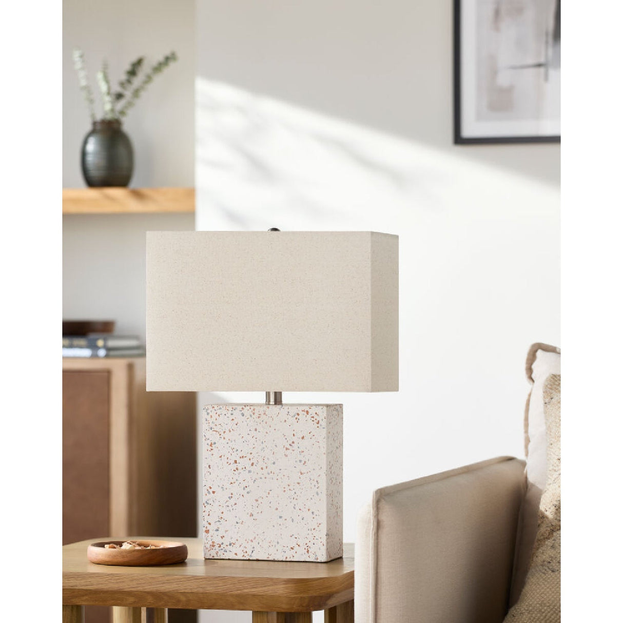 Modern European furniture - Brushed White Concrete Table Lamp - www.oroa.com