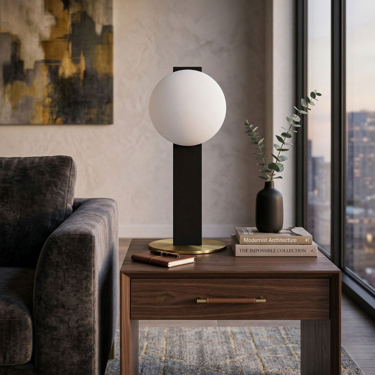 Modern European furniture - White Glass Modern Table Lamp - www.oroa.com