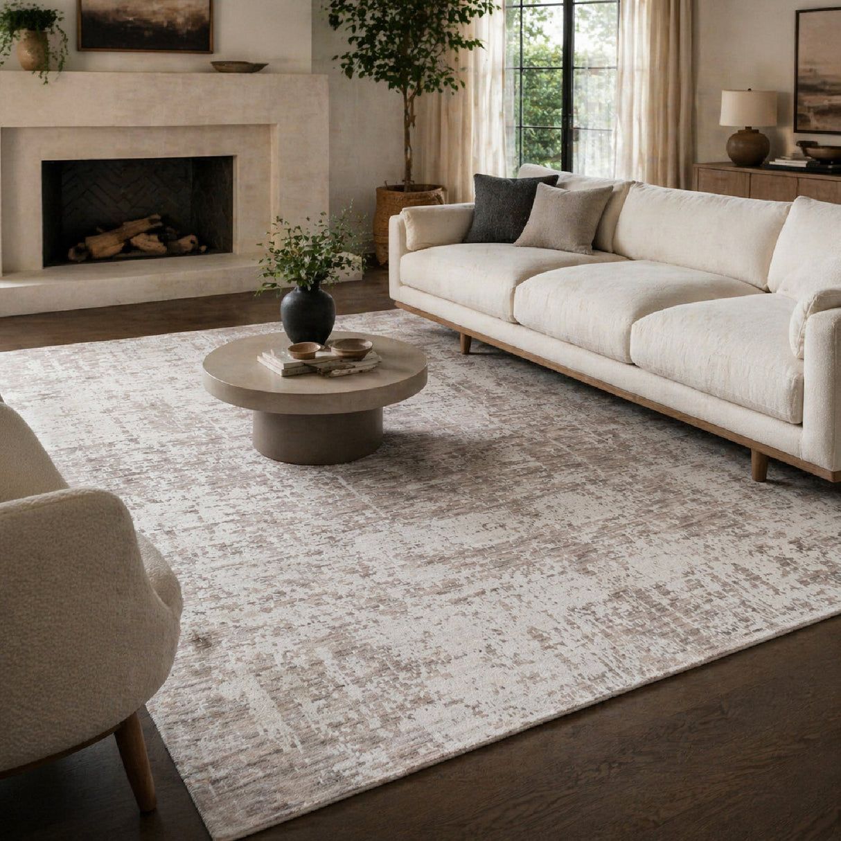 Modern European furniture - Gray Viscose Blend Carpet - www.oroa.com