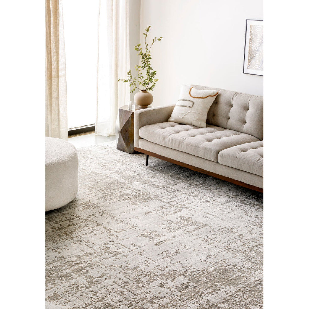 Modern European furniture - Gray Viscose Blend Carpet - www.oroa.com