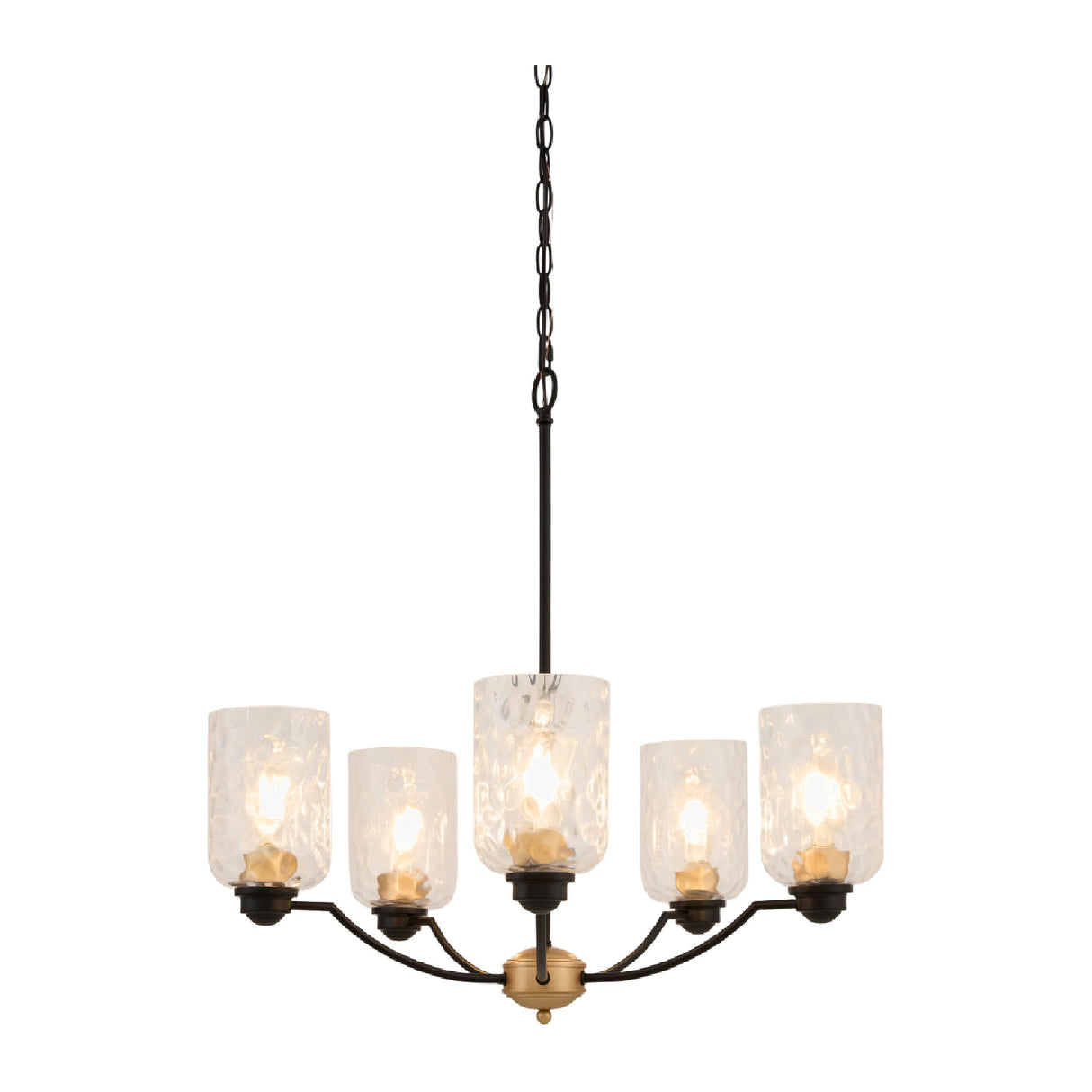 Modern European furniture - Textured Clear Glass 5-Light Chandelier - www.oroa.com