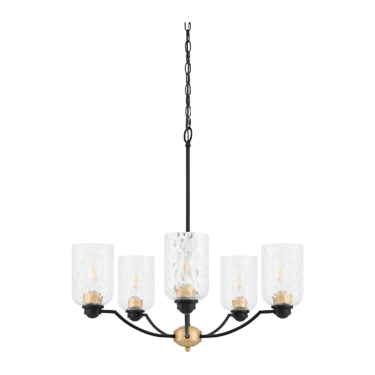 Modern European furniture - Textured Clear Glass 5-Light Chandelier - www.oroa.com