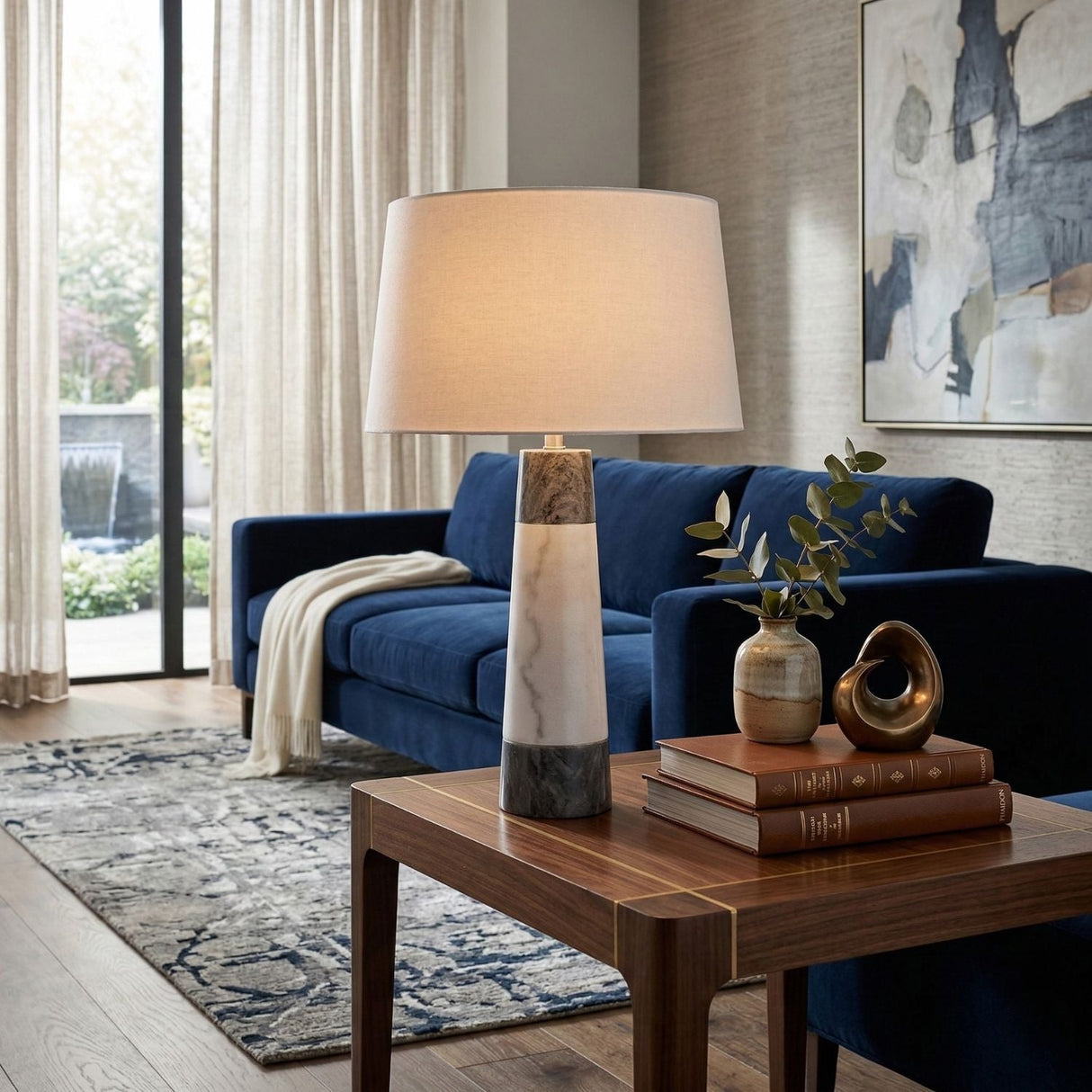 Modern European furniture - Two-Toned Marble Table Lamp - www.oroa.com