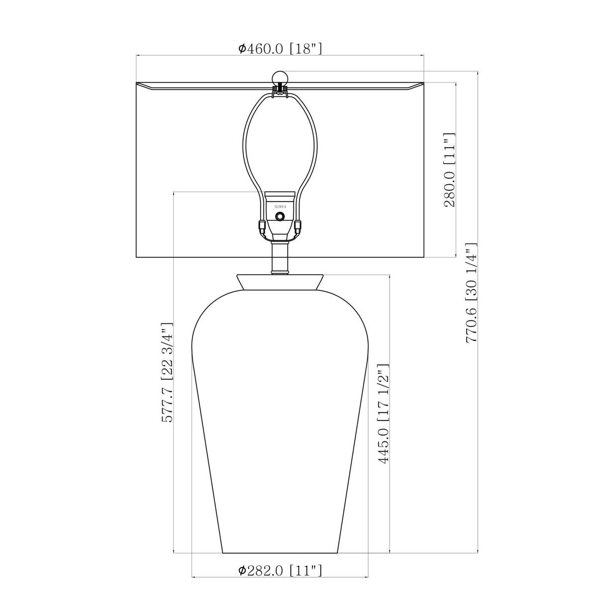 Painted Ceramic Accent Table Lamp | Oroa.com