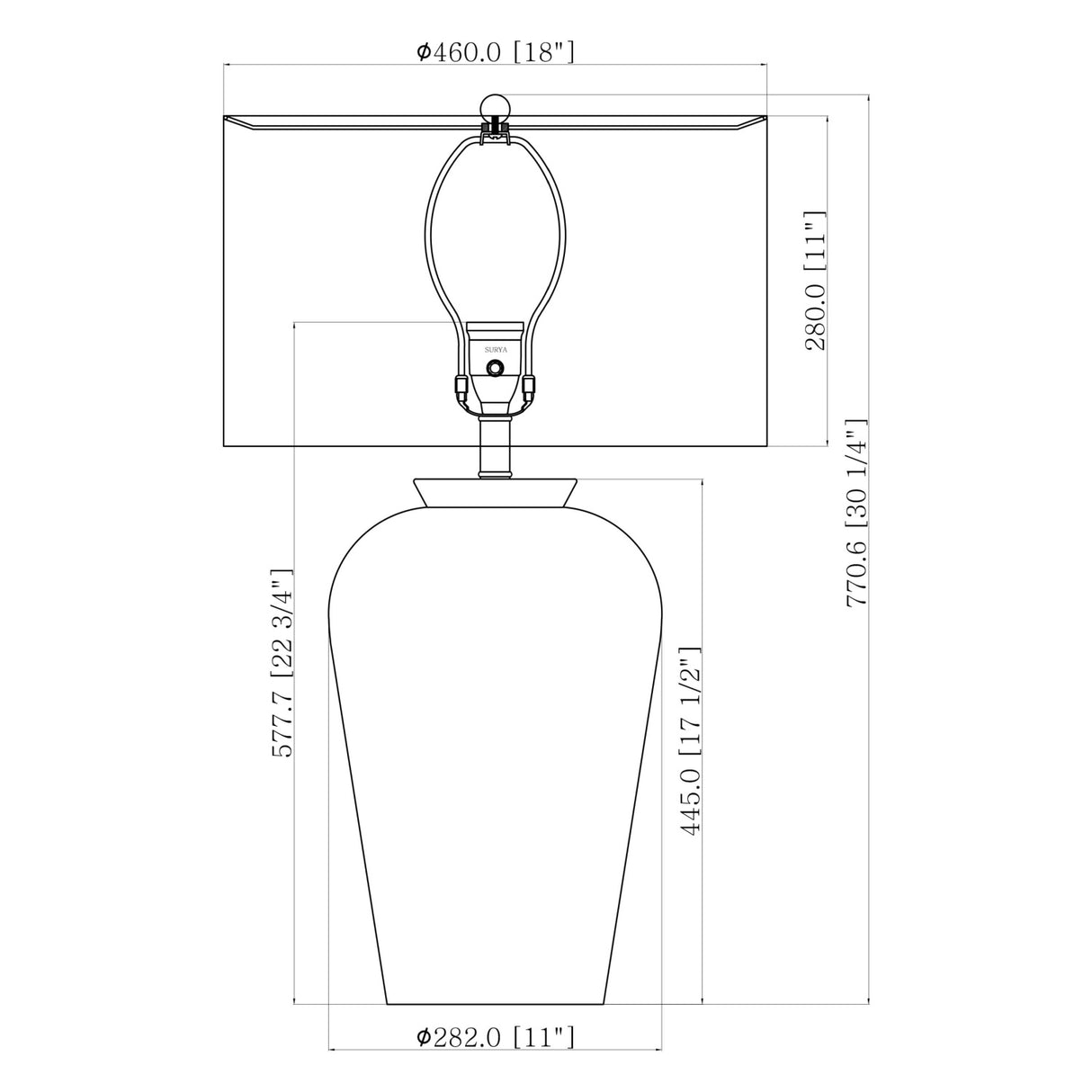 Painted Ceramic Accent Table Lamp | Oroa.com