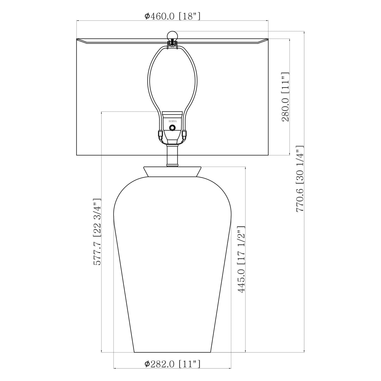 Painted Ceramic Accent Table Lamp | Oroa.com