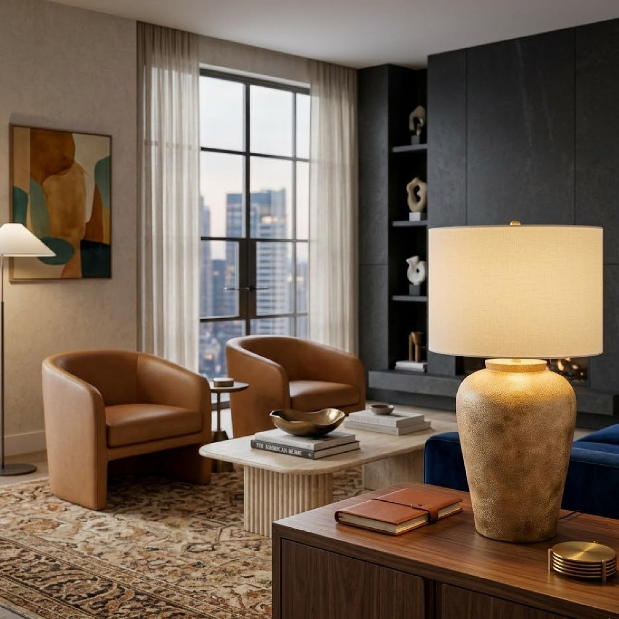 Modern European furniture - Painted Ceramic Accent Table Lamp - www.oroa.com