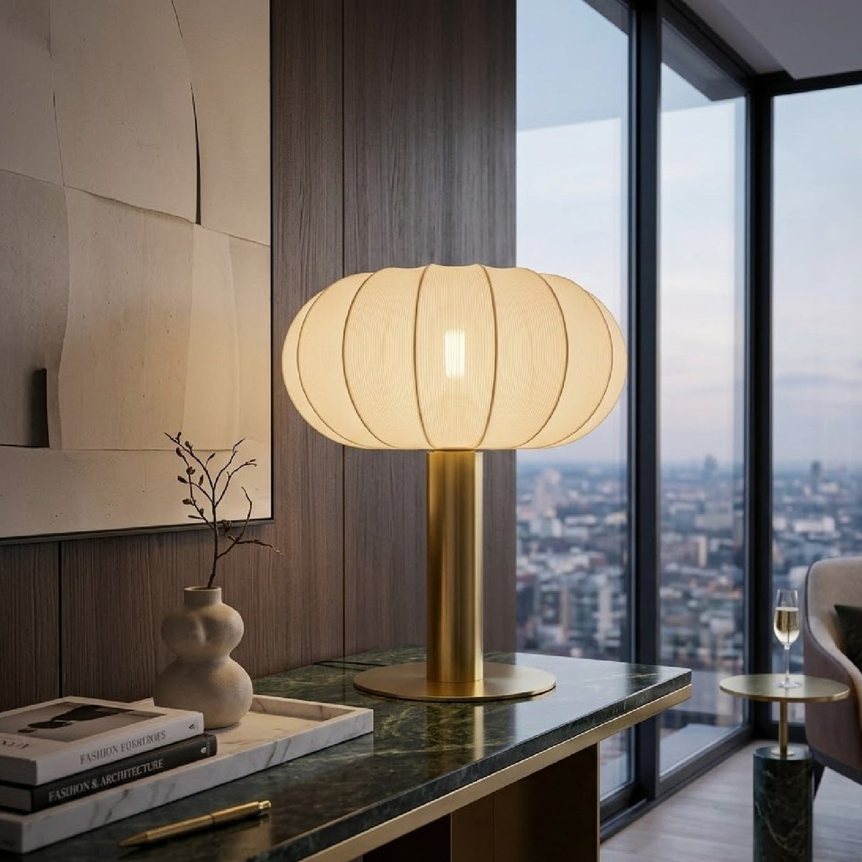 Modern European furniture - Cream Cotton Accent Table Lamp - www.oroa.com