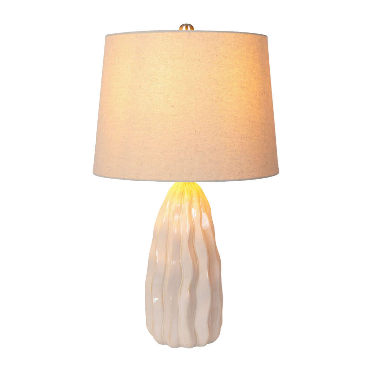 Modern European furniture - Wavy White Ceramic Table Lamp - www.oroa.com
