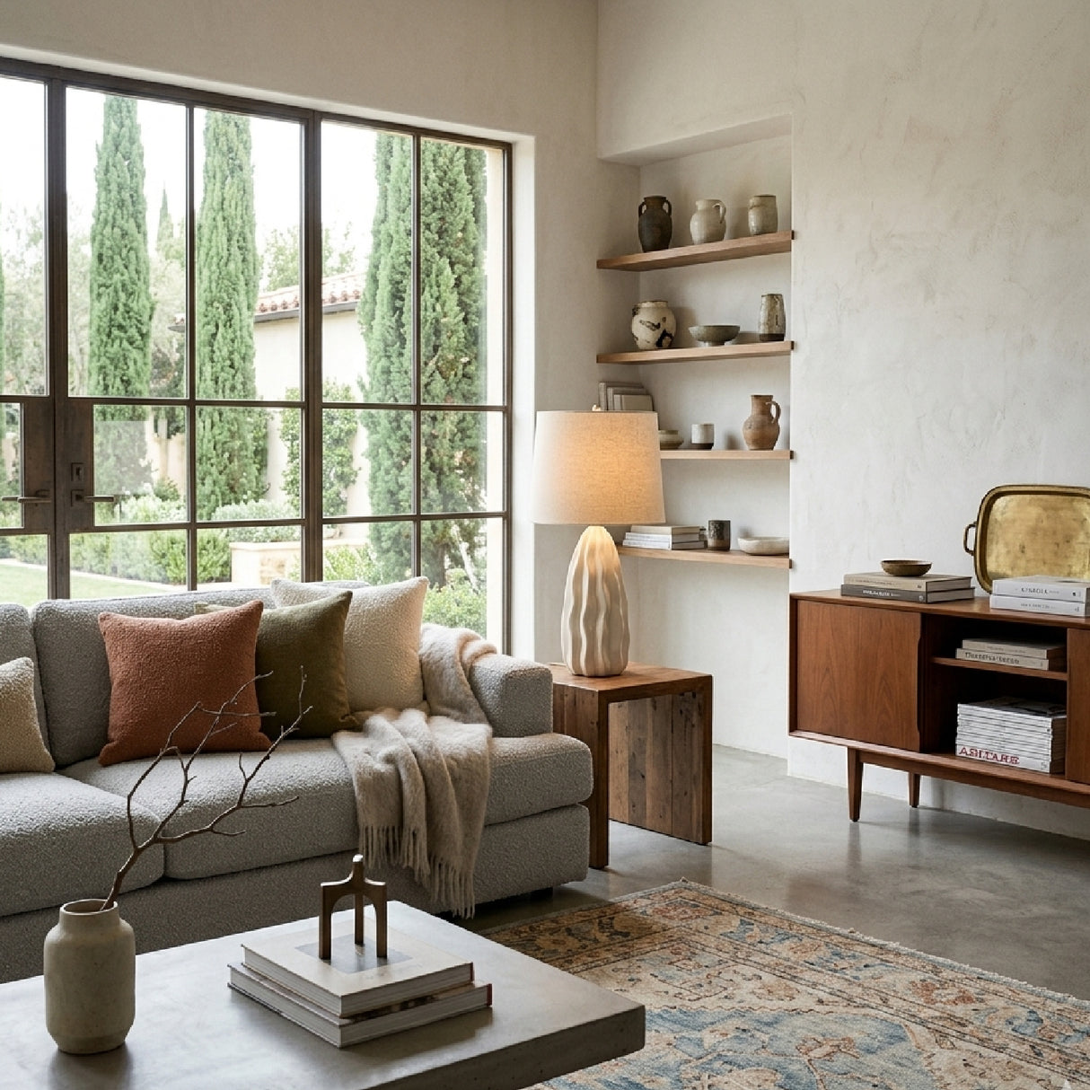 Modern European furniture - Wavy White Ceramic Table Lamp - www.oroa.com