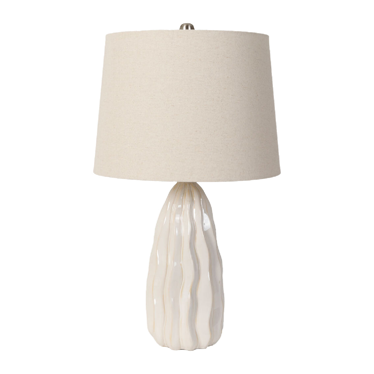 Modern European furniture - Wavy White Ceramic Table Lamp - www.oroa.com