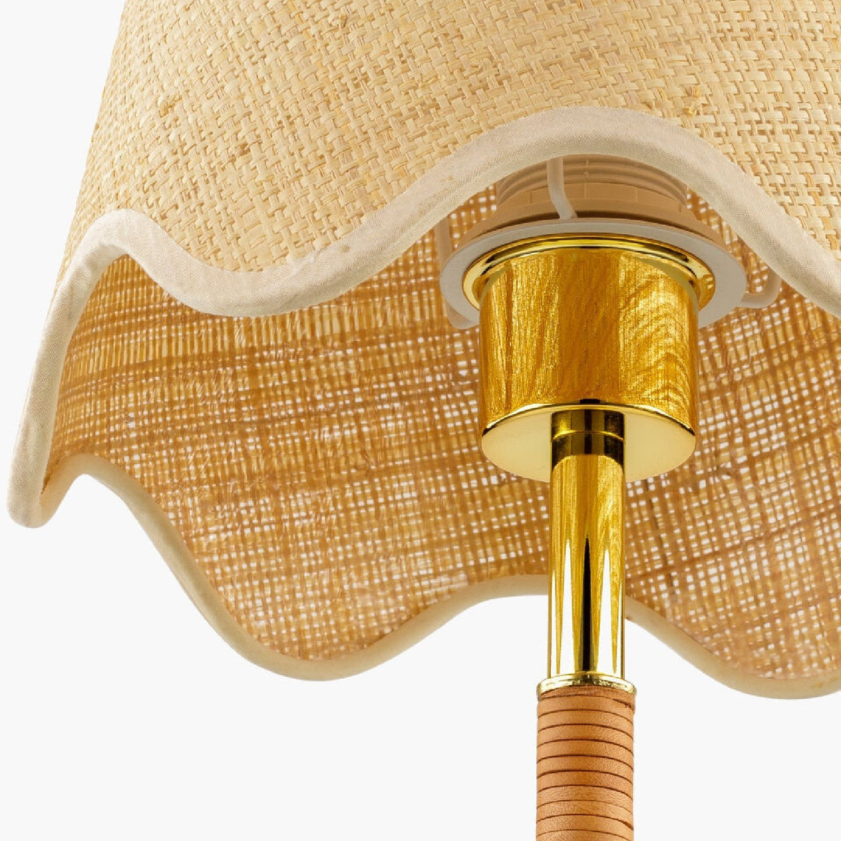 Modern European furniture - Scalloped Beige Jute Table Lamp - www.oroa.com