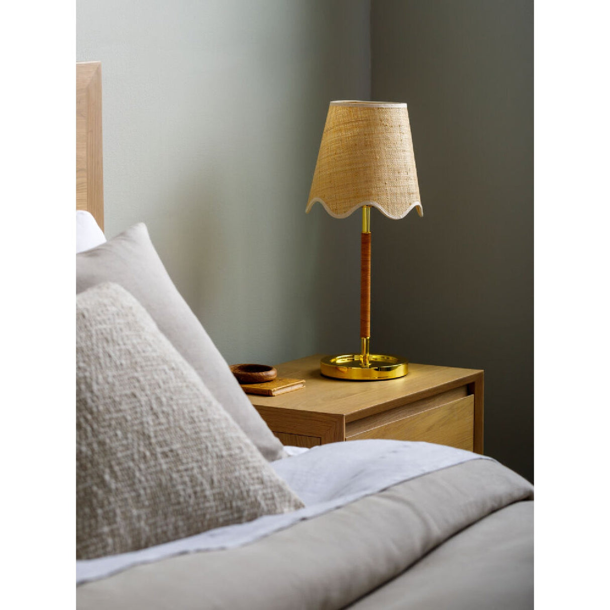 Modern European furniture - Scalloped Beige Jute Table Lamp - www.oroa.com