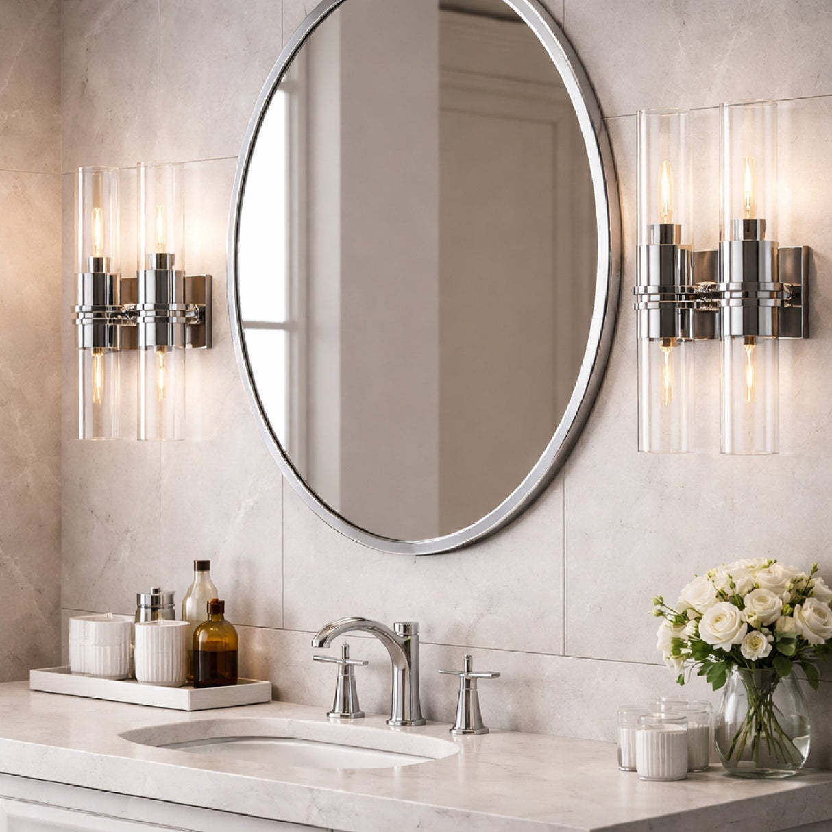 Modern European furniture - Chrome 2-Light Wall Lamp - www.oroa.com