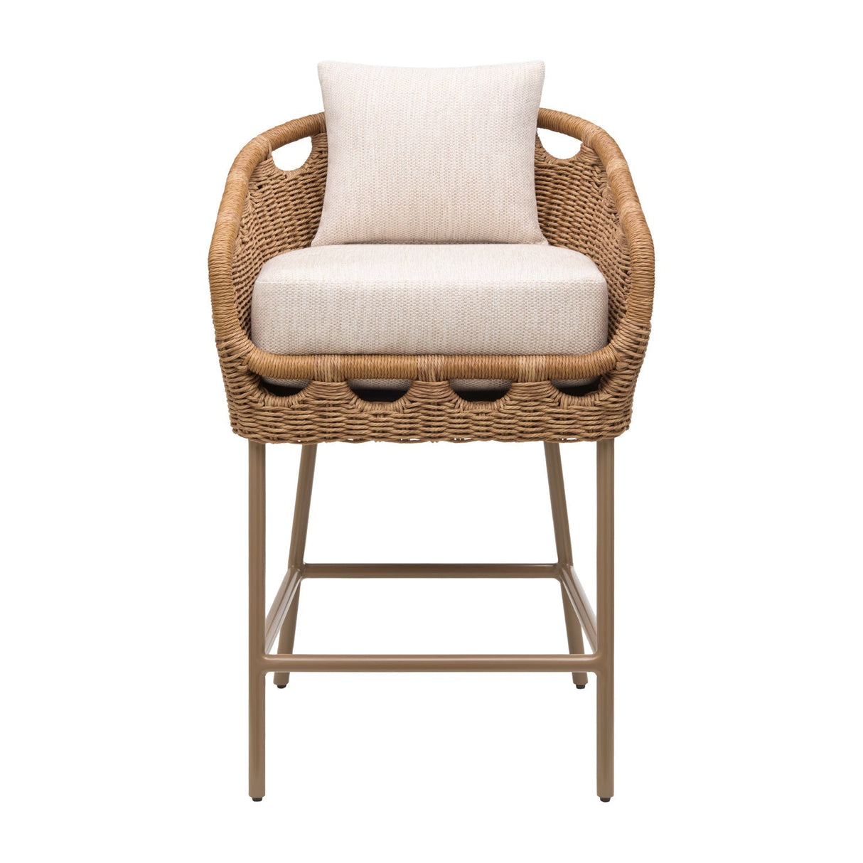 Modern European furniture - Hand-Woven Wicker Outdoor Bar Stool - www.oroa.com