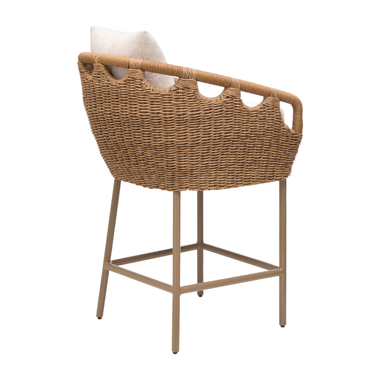 Modern European furniture - Hand-Woven Wicker Outdoor Bar Stool - www.oroa.com