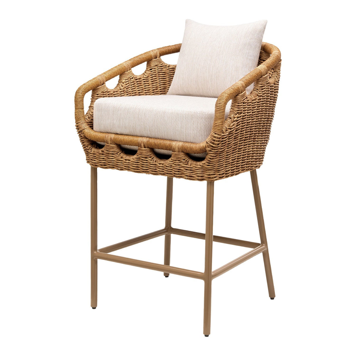 Modern European furniture - Hand-Woven Wicker Outdoor Bar Stool - www.oroa.com