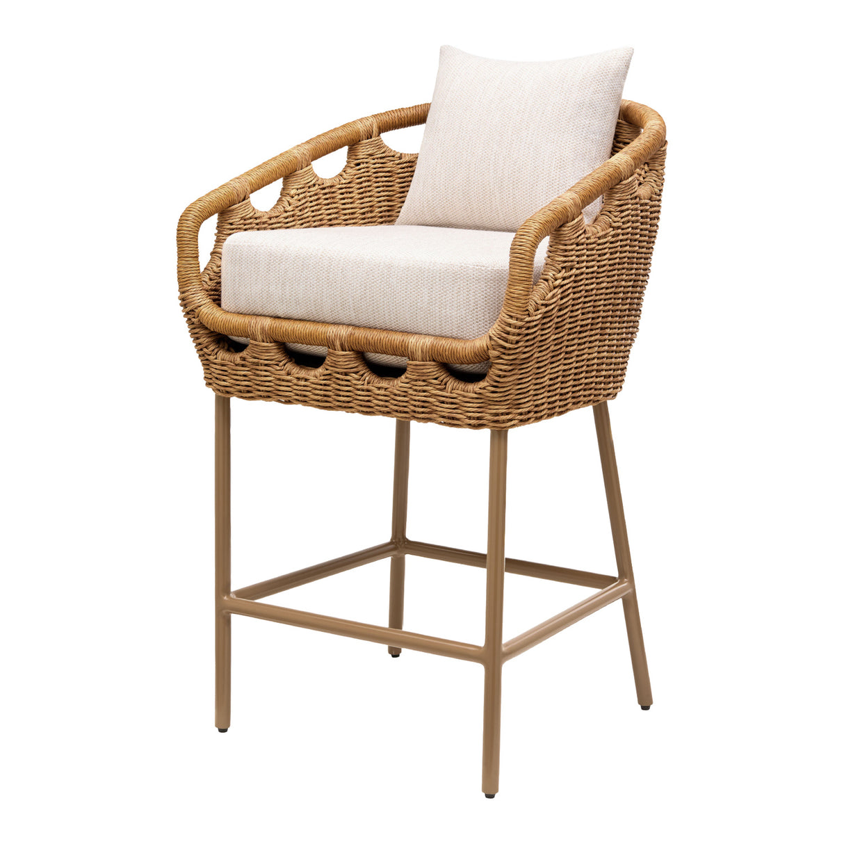 Hand-Woven Wicker Outdoor Bar Stool | Oroa.com