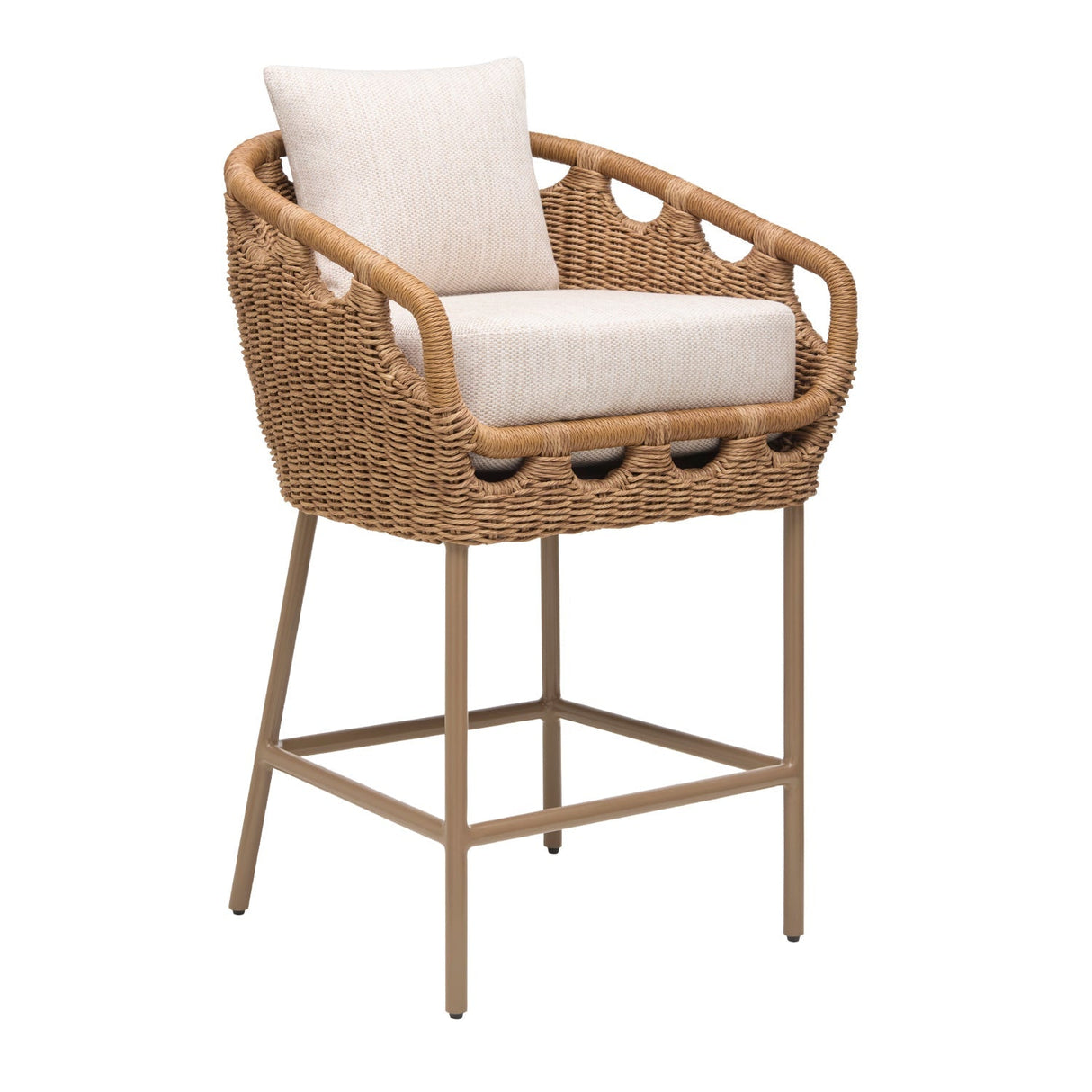 Modern European furniture - Hand-Woven Wicker Outdoor Bar Stool - www.oroa.com
