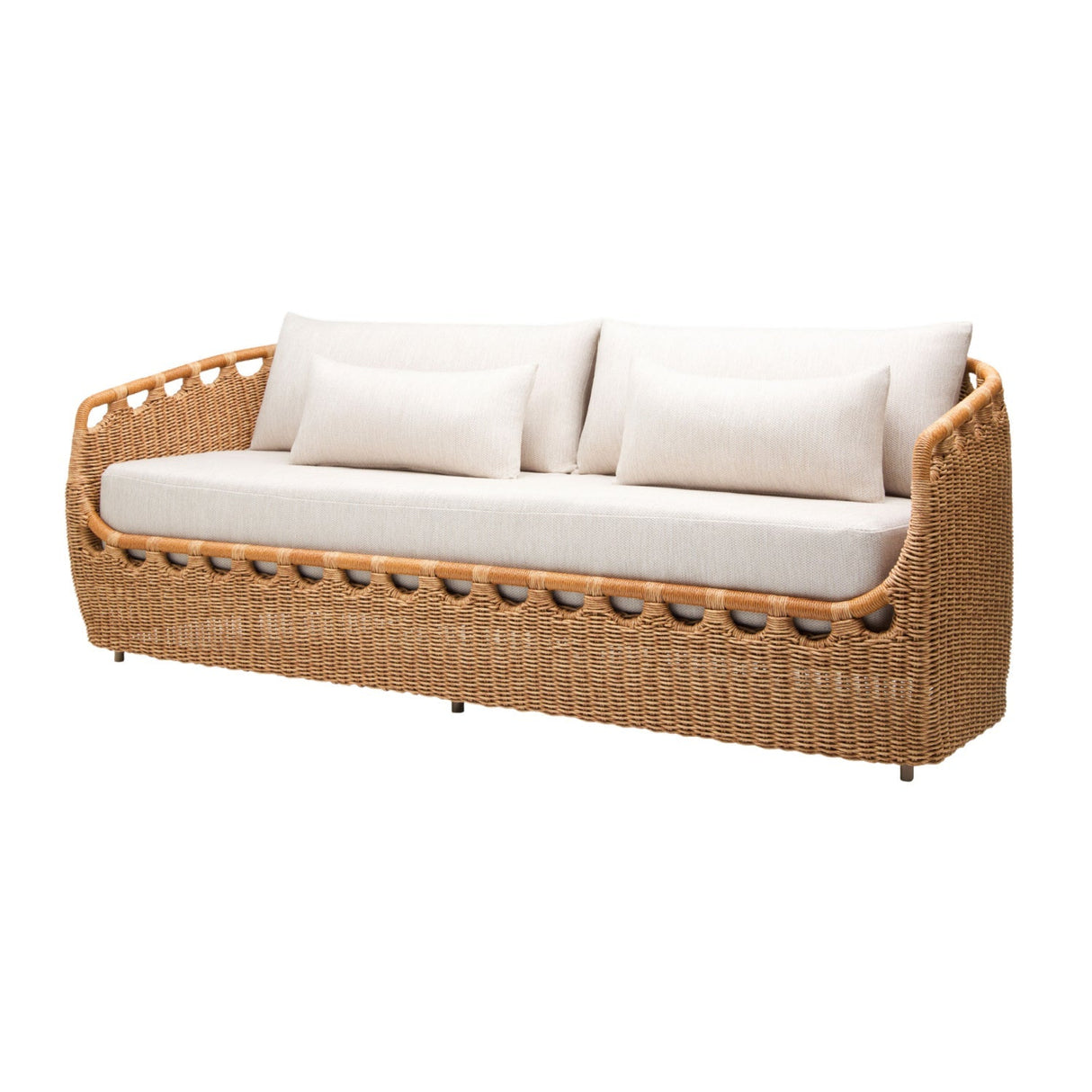 Modern European furniture - Hand-Woven Wicker Outdoor Sofa - www.oroa.com