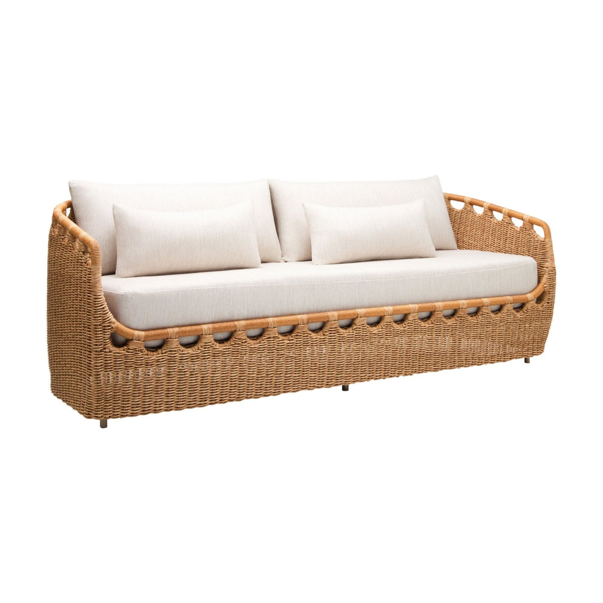 Modern European furniture - Hand-Woven Wicker Outdoor Sofa - www.oroa.com