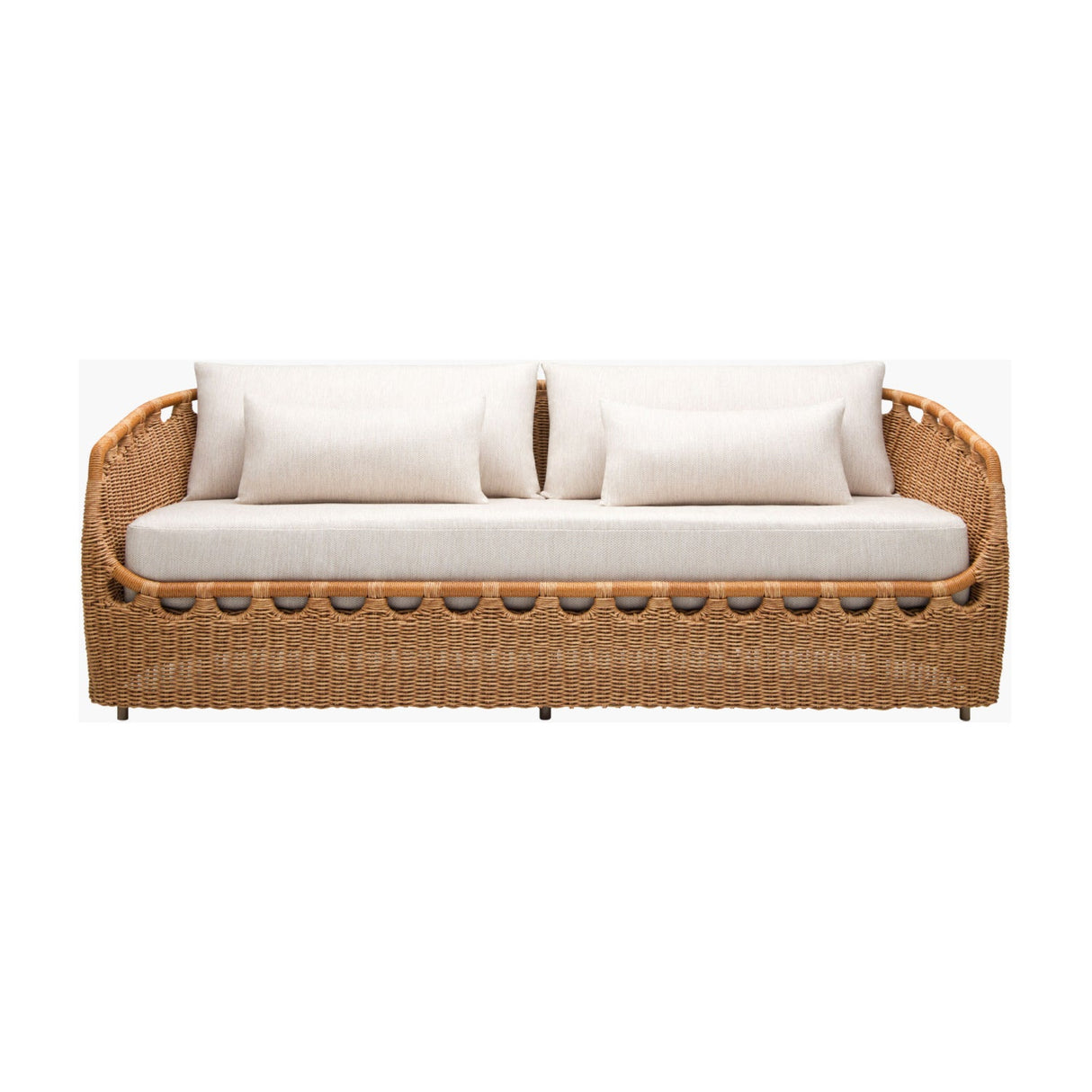 Modern European furniture - Hand-Woven Wicker Outdoor Sofa - www.oroa.com