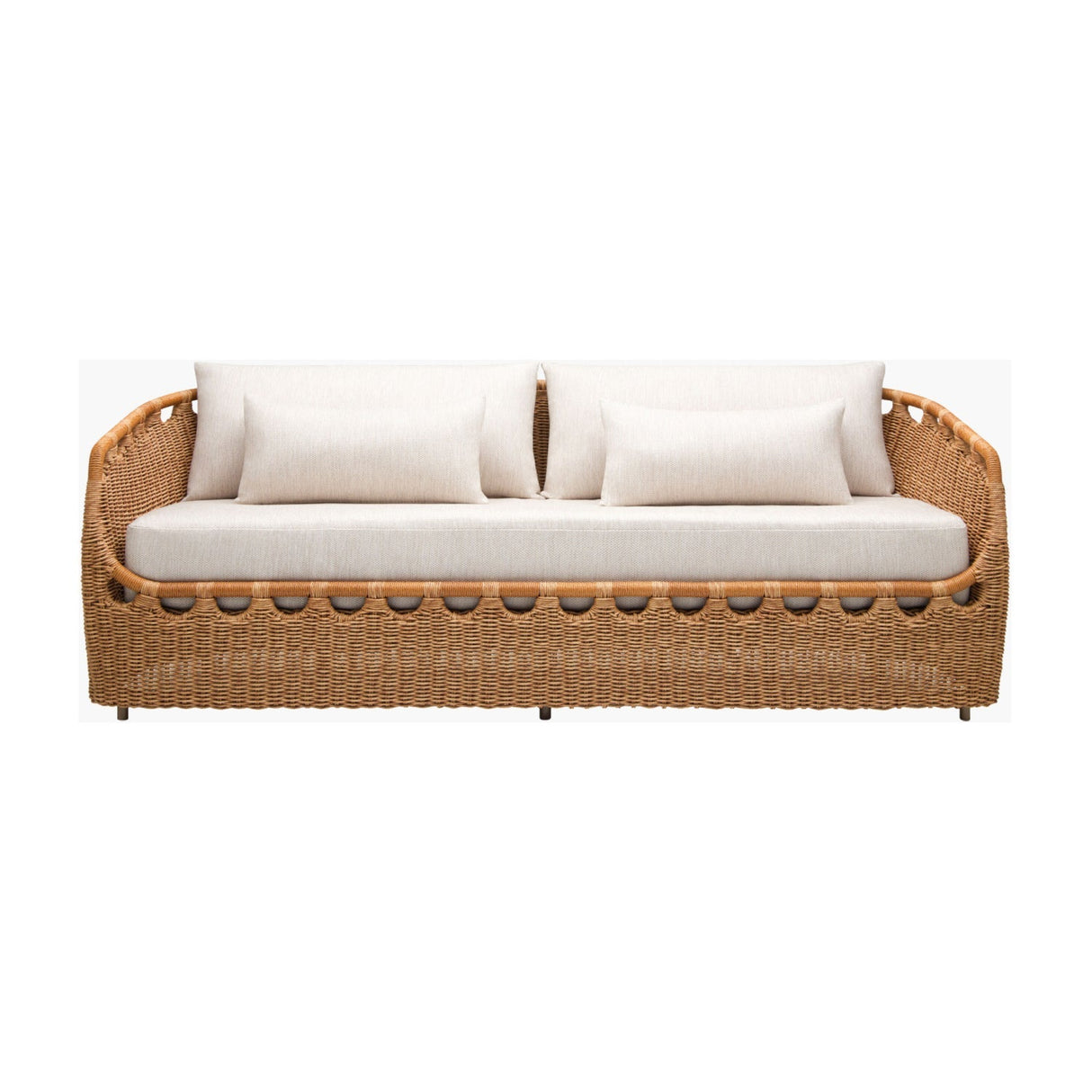Modern European furniture - Hand-Woven Wicker Outdoor Sofa - www.oroa.com