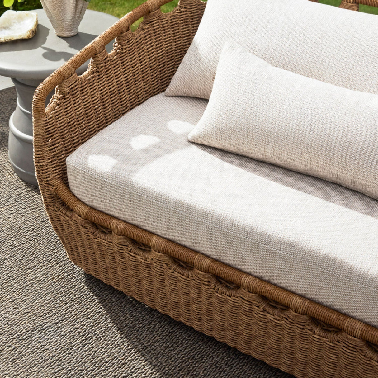 Modern European furniture - Hand-Woven Wicker Outdoor Sofa - www.oroa.com