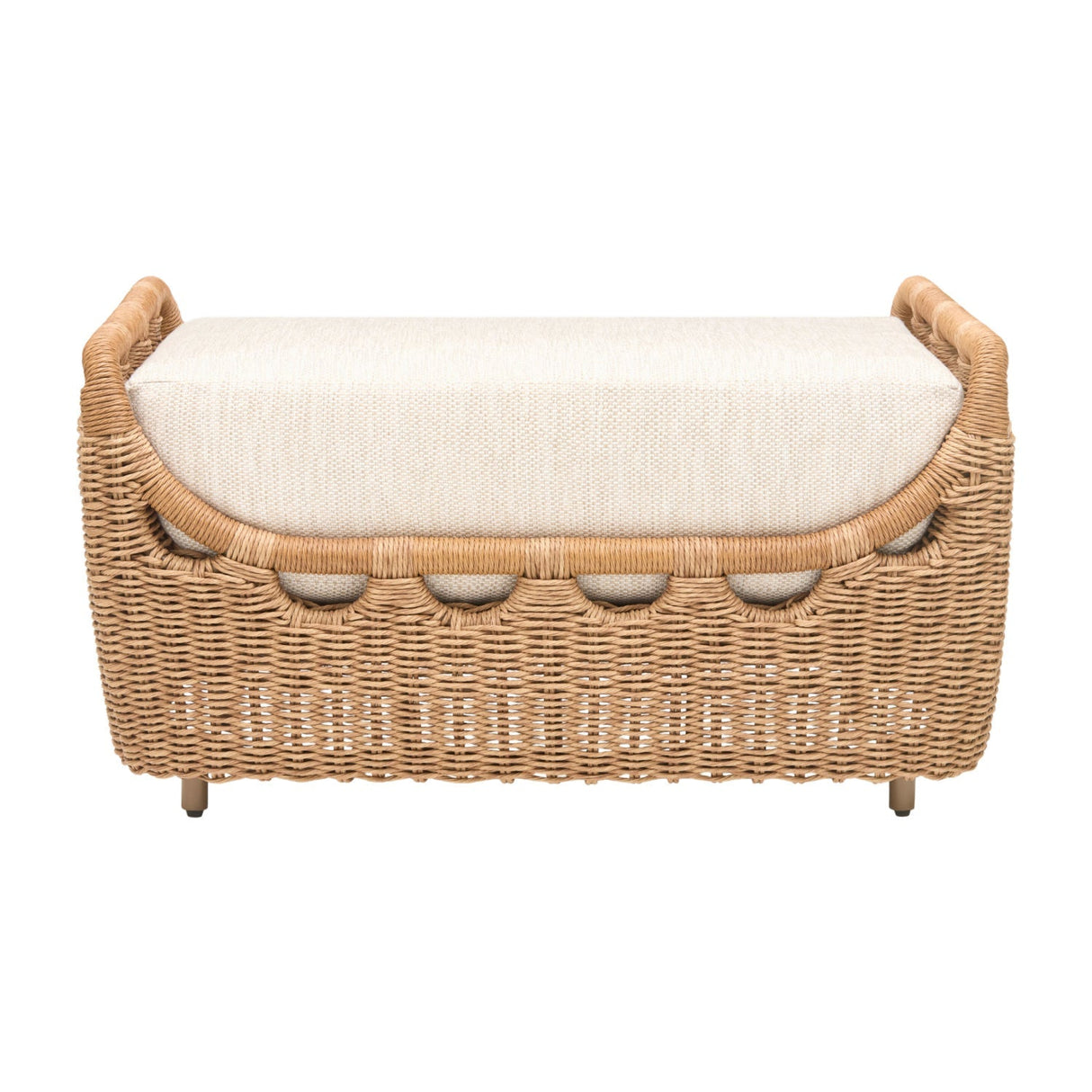 Modern European furniture - Hand-Woven Wicker Outdoor Ottoman - www.oroa.com