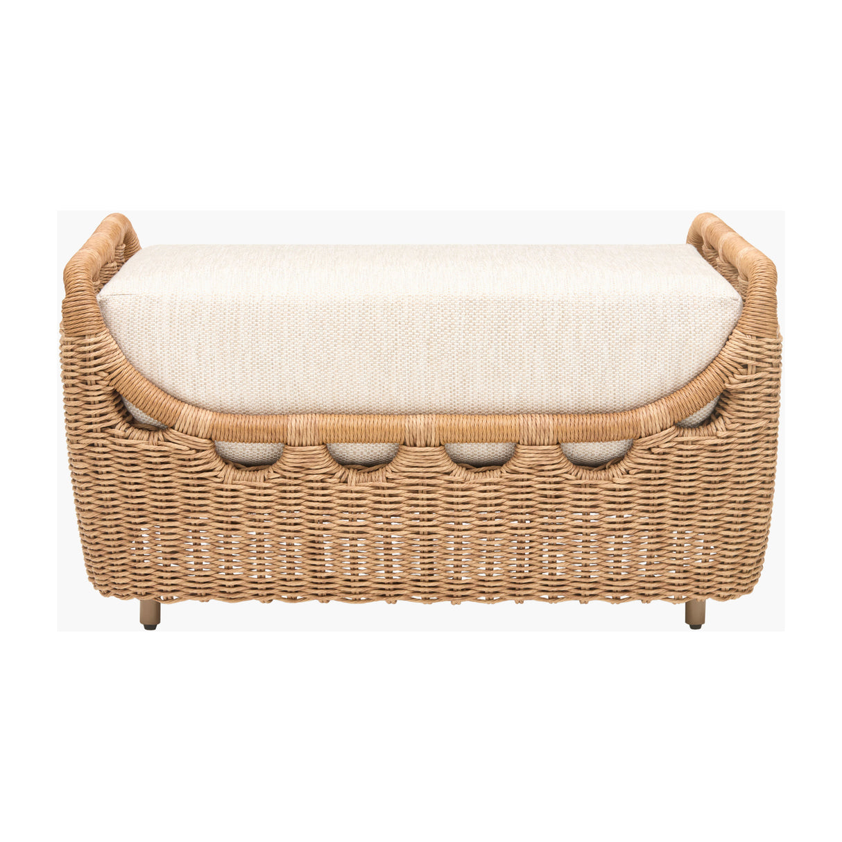 Hand-Woven Wicker Outdoor Ottoman | Oroa.com